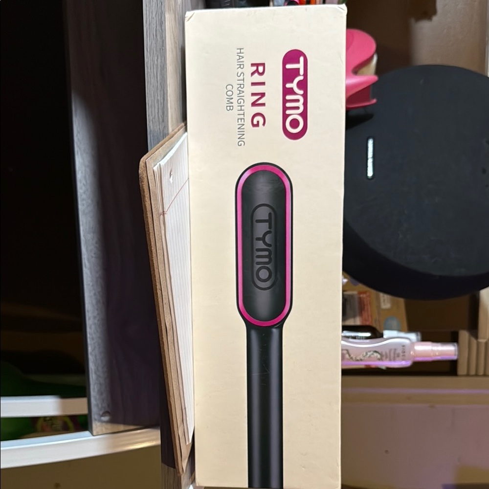 Tymo Ring Hair Straightening Comb - Black and Pink